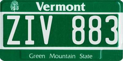 VT license plate ZIV883