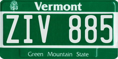 VT license plate ZIV885