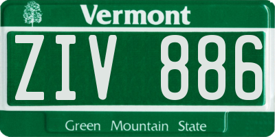 VT license plate ZIV886