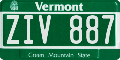 VT license plate ZIV887