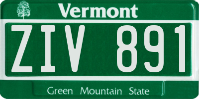 VT license plate ZIV891