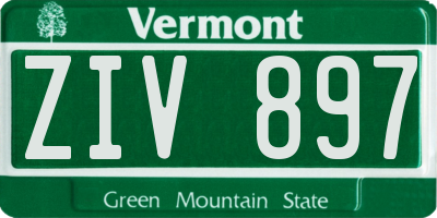 VT license plate ZIV897