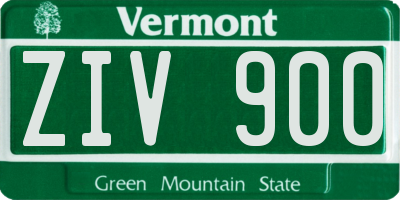 VT license plate ZIV900