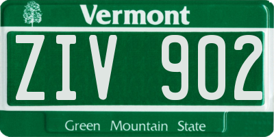 VT license plate ZIV902
