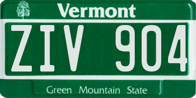 VT license plate ZIV904