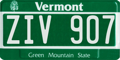 VT license plate ZIV907