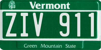 VT license plate ZIV911