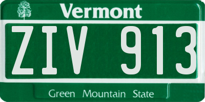 VT license plate ZIV913