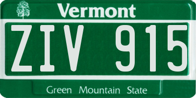 VT license plate ZIV915