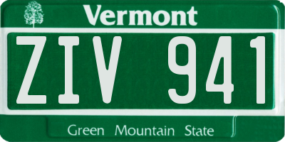 VT license plate ZIV941