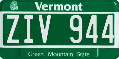 VT license plate ZIV944
