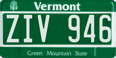 VT license plate ZIV946