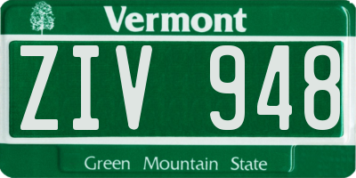VT license plate ZIV948