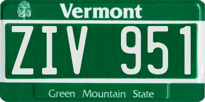 VT license plate ZIV951