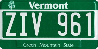 VT license plate ZIV961