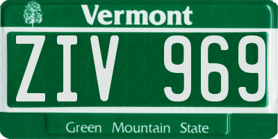 VT license plate ZIV969