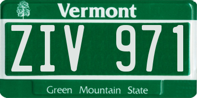 VT license plate ZIV971