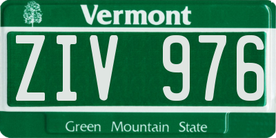 VT license plate ZIV976