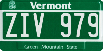 VT license plate ZIV979
