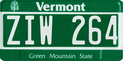 VT license plate ZIW264