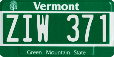 VT license plate ZIW371