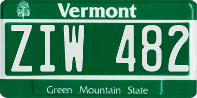 VT license plate ZIW482