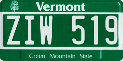 VT license plate ZIW519