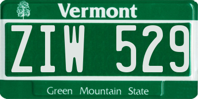 VT license plate ZIW529