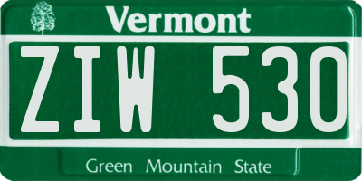 VT license plate ZIW530