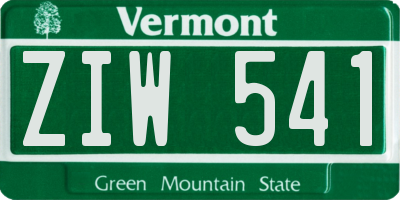 VT license plate ZIW541