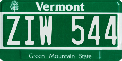 VT license plate ZIW544