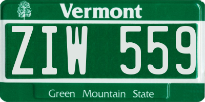 VT license plate ZIW559