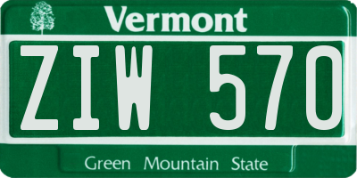 VT license plate ZIW570
