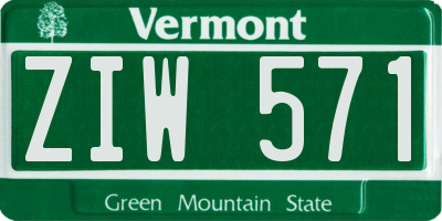 VT license plate ZIW571