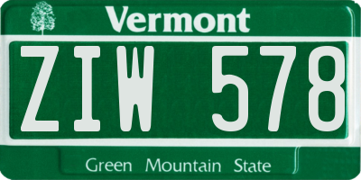 VT license plate ZIW578