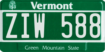 VT license plate ZIW588
