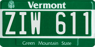 VT license plate ZIW611