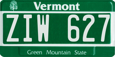 VT license plate ZIW627