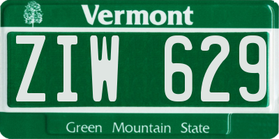 VT license plate ZIW629
