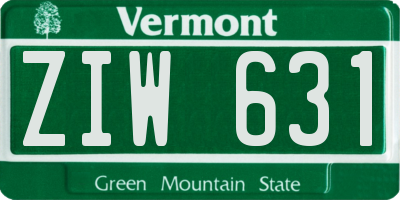 VT license plate ZIW631