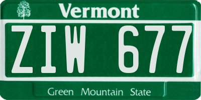 VT license plate ZIW677