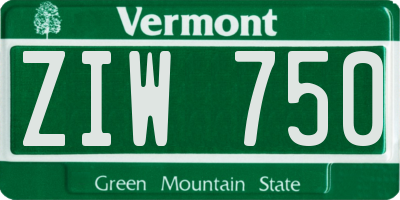 VT license plate ZIW750