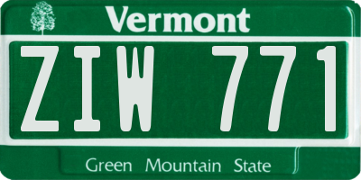 VT license plate ZIW771