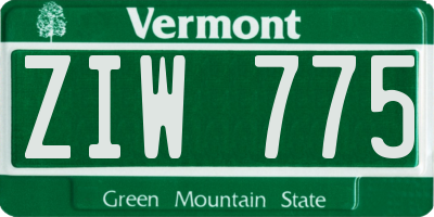 VT license plate ZIW775
