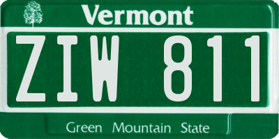 VT license plate ZIW811