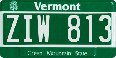 VT license plate ZIW813
