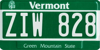VT license plate ZIW828