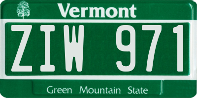VT license plate ZIW971
