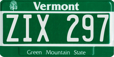 VT license plate ZIX297