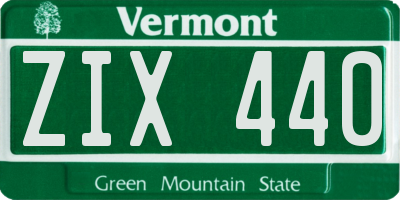 VT license plate ZIX440